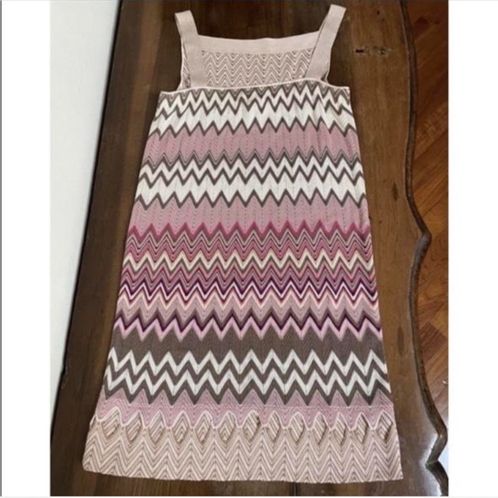 Missoni Pink Zigzag Knit A-Line Dress - Picture 3 of 5